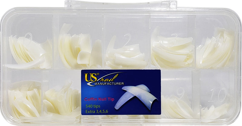 US Nail Natural Coffin Tip